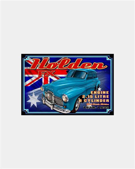 Holden 48-215 (FX) Australia Flag Tin Sign - Mildura Holden Motor Museum