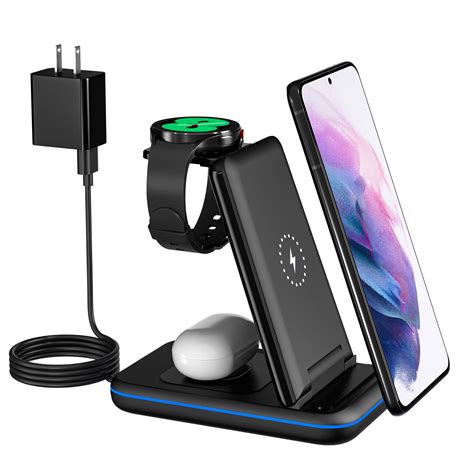 Buy Wireless Charging Station for Samsung, 3 in 1 Qi-Certified Foldable Charger/Stand for ...