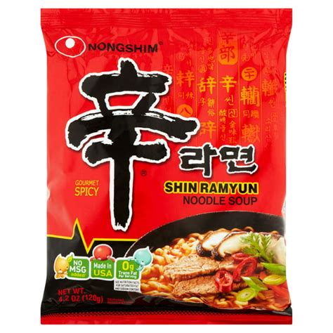 Nongshim Gourmet Spicy Shin Ramyun Noodle Soup, 4.2 oz, 10 pack - Walmart.com - Walmart.com