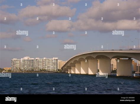 Sarasota Florida bridge from st armands circle over sarasota bay to ...