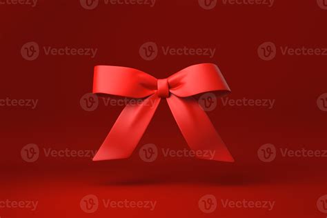 Red Bow in red background. minimal concept idea creative. monochrome. 3D render. 5518149 Stock ...