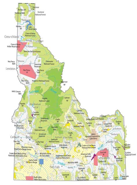 Map of Idaho - Cities and Roads - GIS Geography