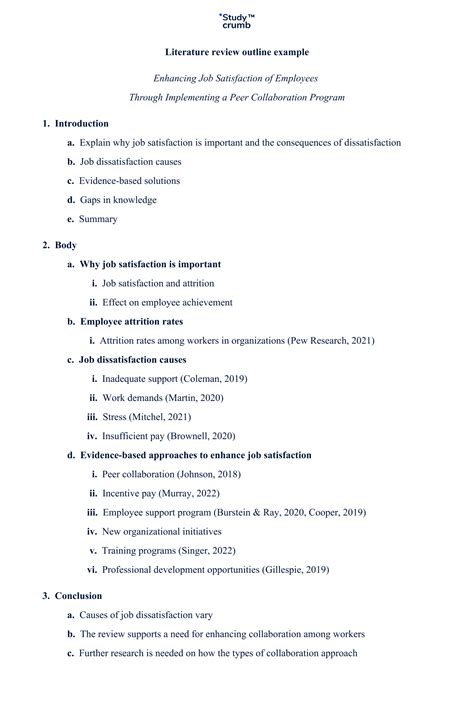 Literature Review Outline: Writing Approaches With Examples