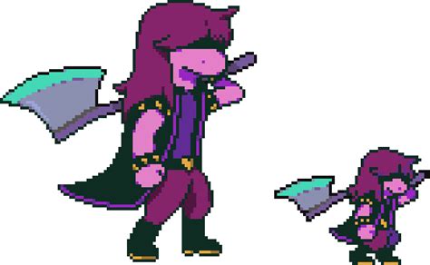 I made a bigger battle sprite for Suzie (with the OG for comparison ...