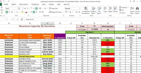 Agile Project Management Excel Template - ENGINEERING MANAGEMENT