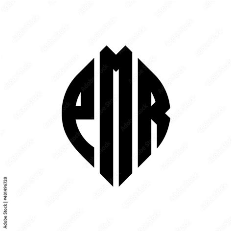 PMR circle letter logo design with circle and ellipse shape. PMR ellipse letters with ...