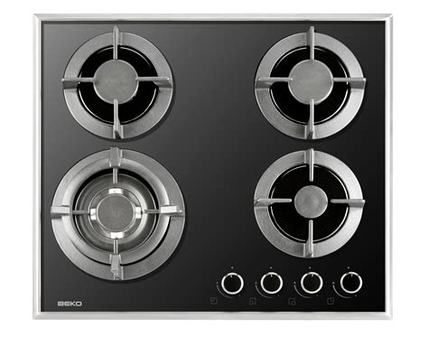 Beko QHGW6422B 4 burner Black Gas on glass Hob | Departments | DIY at B&Q