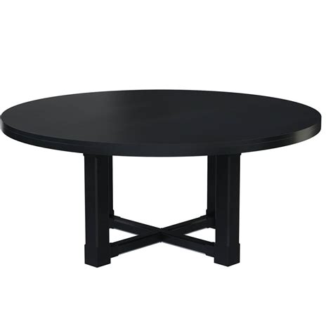 Evanston Rustic Solid Wood Black Round Dining Table For 6