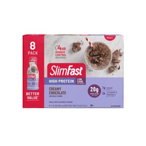 SlimFast High Protein Creamy Chocolate Meal Replacement Shakes, 8 ct ...