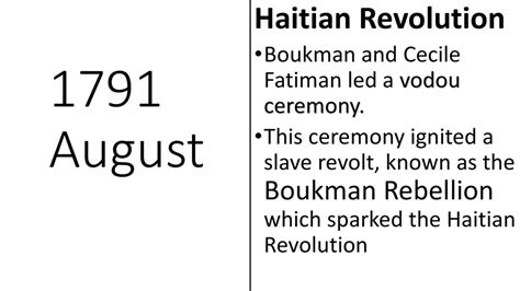 Haitian Revolution May French Assembly gave full political rights to mulattos and free blacks ...