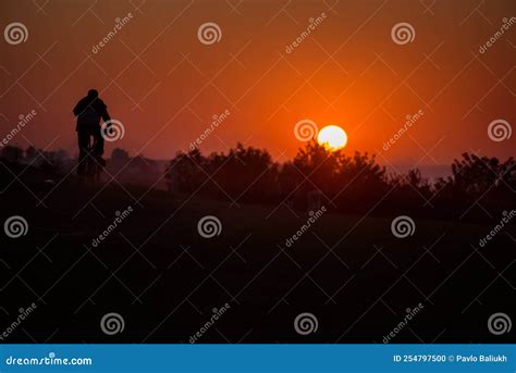 Silhouette Bike on Sunset at Background Stock Photo - Image of beach, adventure: 254797500