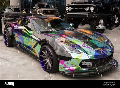 Customized Chevrolet Corvette car at SEMA Stock Photo - Alamy