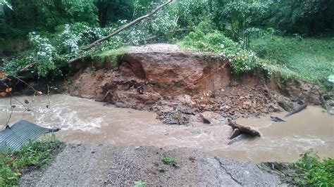 Storm damage by Isaias to a bridge on a private road, nearly two weeks ...