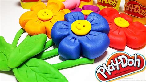 How to Make Beautiful Play Doh Rainbow Flowers Fun & Easy Play Dough Art Learn Colors for KIds