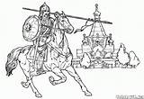 Coloring Page  Mongolian Warrior sketch template