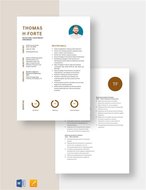 Rotating Equipment Engineer Resume in Word, Pages - Download | Template.net