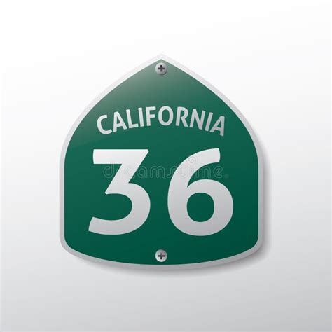 California 36 Route Sign. Vector Illustration Decorative Design Stock Vector - Illustration of ...