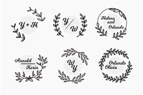 Wedding Monogram Logos Template Collection