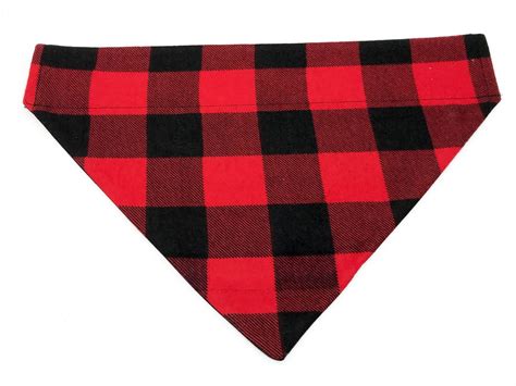 Christmas Buffalo Check Red & Black Over the Collar Dog Bandana - Dress ...