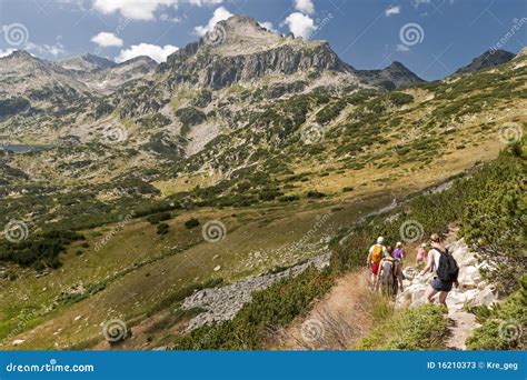 Hiking Pirin Mountains stock image. Image of peak, hikers - 16210373