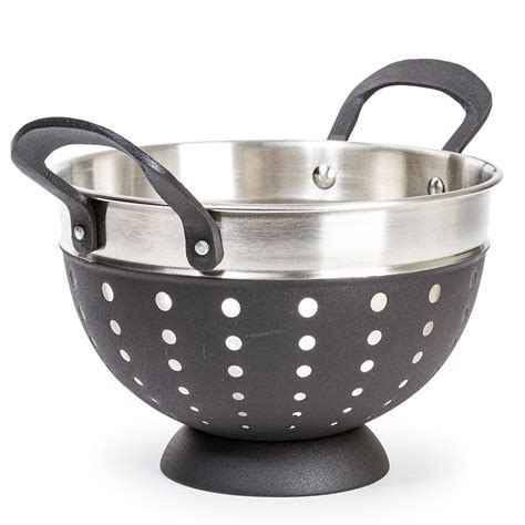 High Quality Stainless Steel Deep Colander / Strainer With Handle - 3 Quart Black - Walmart.com ...