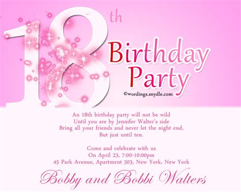 18th Birthday Party Invitation Wording – Wordings and Messages