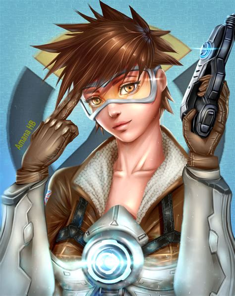 Overwatch Tracer Digital Fanart by Amana-HB on DeviantArt