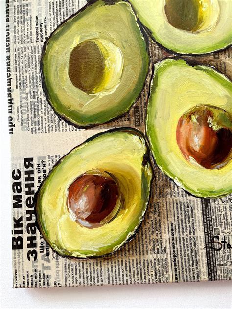 Avocado Wall Art Avocado Painting Original Oil Painting Food - Etsy