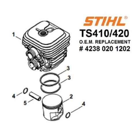 Fits STIHL TS420 Cylinder Piston Crank H-Q Rebuild Kit NIKASIL OEM ...