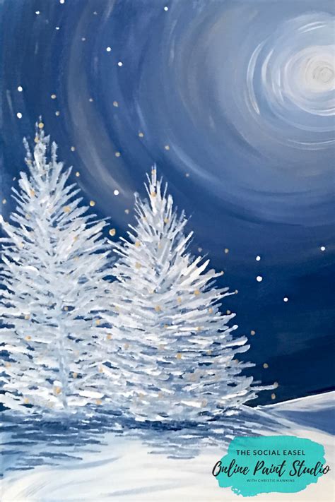 The Social Easel Online Paint Studio | Christie's Inner Tribe | Basic painting, Christmas ...