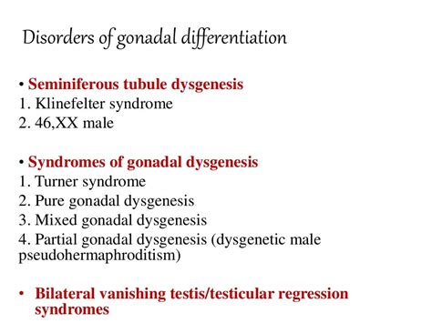 Sexual Differentiation During Development and Gonadal Dysgenesis