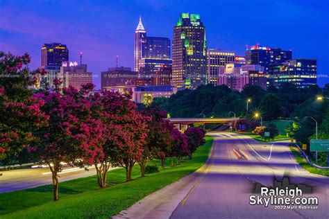 Crepe Myrtles blooming in downtown Raleigh at night - RaleighSkyline ...