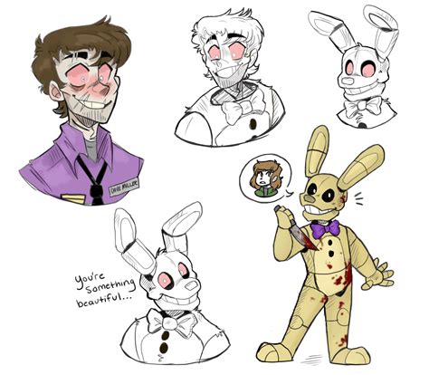 Fnaf Fanart William Afton X Glitchtrap - Alannah Franklin