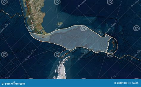 Earthquakes Around the Scotia Plate. Satellite Map Stock Illustration - Illustration of ...