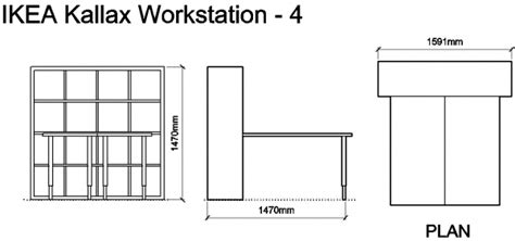 IKEA Kallax Workstation - 4 DWG Drawing | Thousands of free CAD blocks