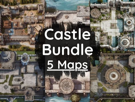 Dnd Castle Battle Map Bundle, 5 D&D Digital Battlemaps, Dungeons and ...