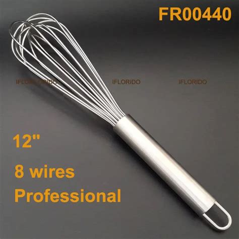 Stainless steel whisks, 8 wires, professional quality,extra heavy, 12" 18 8-in Egg Beaters from ...