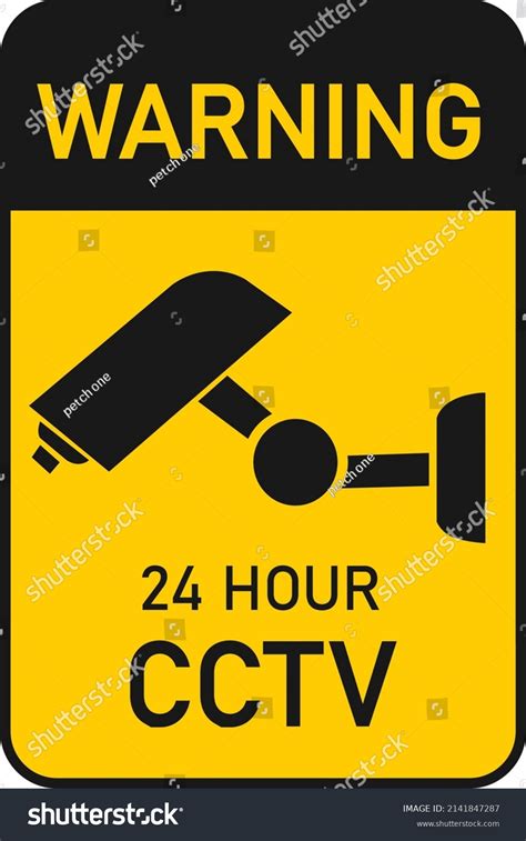 Cctv Camera Cctv Warning Sign Stock Vector (Royalty Free) 2141847287 ...