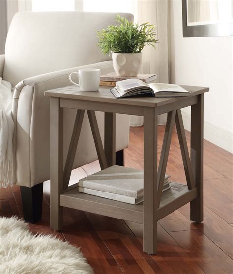 Linon Titian Rustic Gray End Table