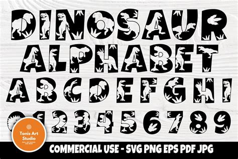 Dinosaur Alphabet Clipart, Monogram Letters Svg, Font Svg (558279) | Cut Files | Design Bundles