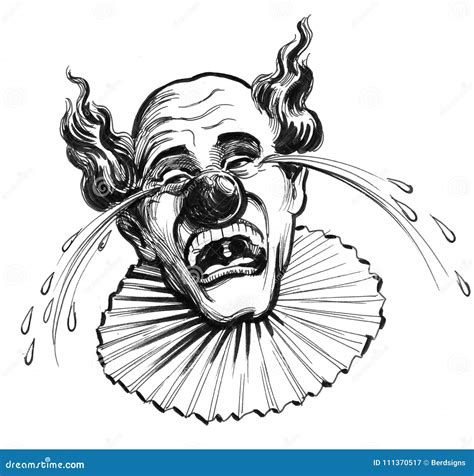 Crying Clown Tattoo Vector Circus Joker Unsuccessful | CartoonDealer ...