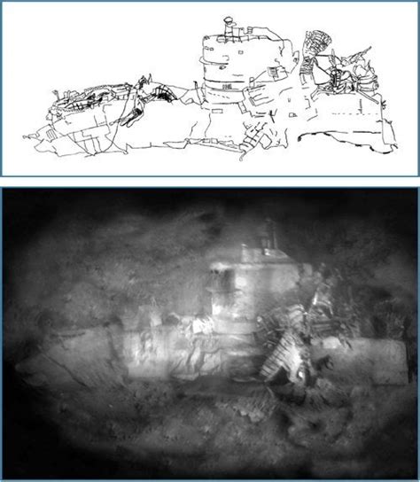 The wreckage of K129 in 4,900 metres (16,000 ft) of water - The CIA attempted to raise the wreck ...