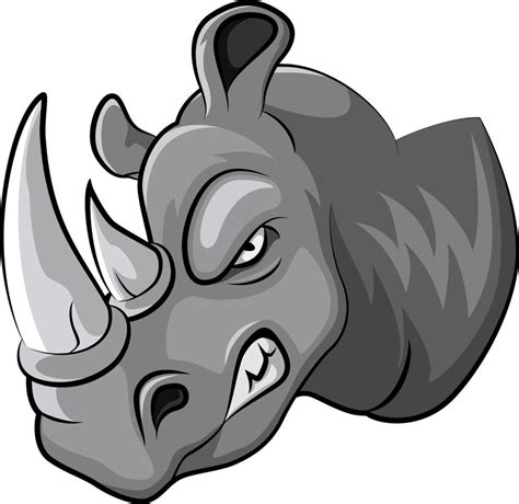 Cartoon angry rhino head mascot 17103662 Vector Art at Vecteezy