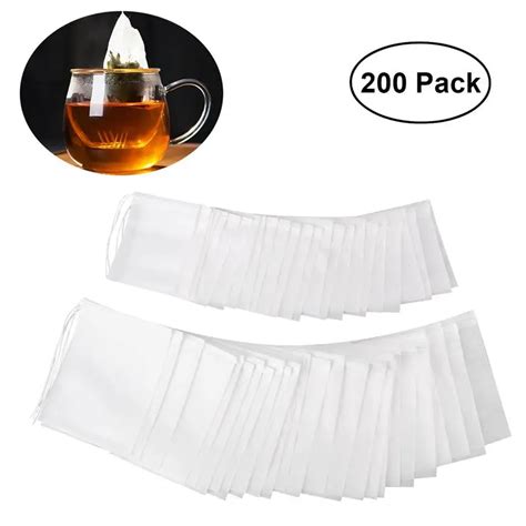 200pcs Drawstring Tea Bag Filter Paper Empty Tea Pouch Bags for Loose Leaf Tea Powder Herbs-in ...