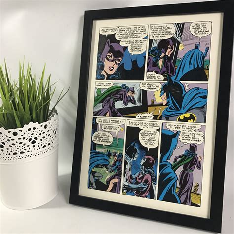 Vintage Batman Comic Frame Retro, 1980's Magazine Art Wall Decor, Man ...