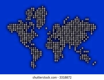 World Map Illustration Composed Binary Numbers Stock Illustration ...