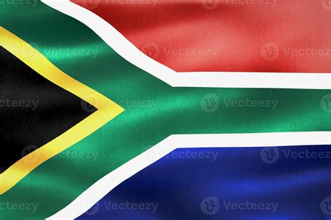 3D-Illustration of a South Africa flag - realistic waving fabric flag ...