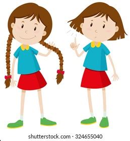 Little Girl Long Short Hair Illustration Stock Vector (Royalty Free ...