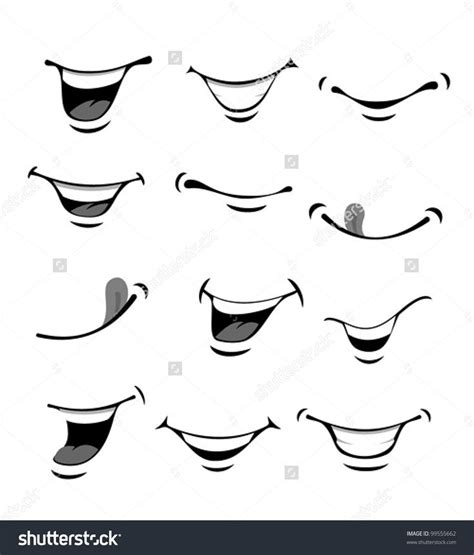 Set of smiling mouth | Cartoon mouths, Smile drawing, Cartoon smile