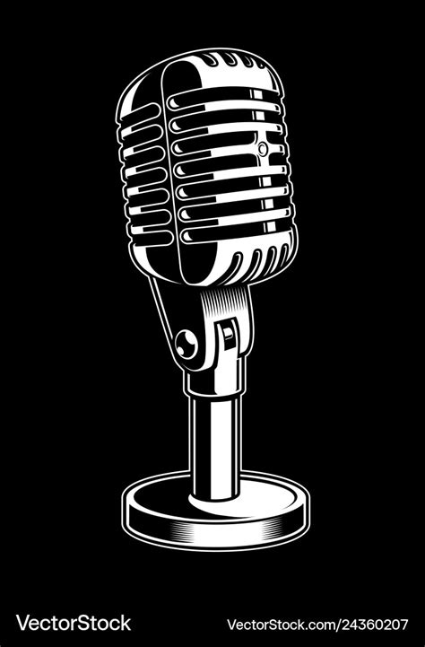 Microphone on black background Royalty Free Vector Image